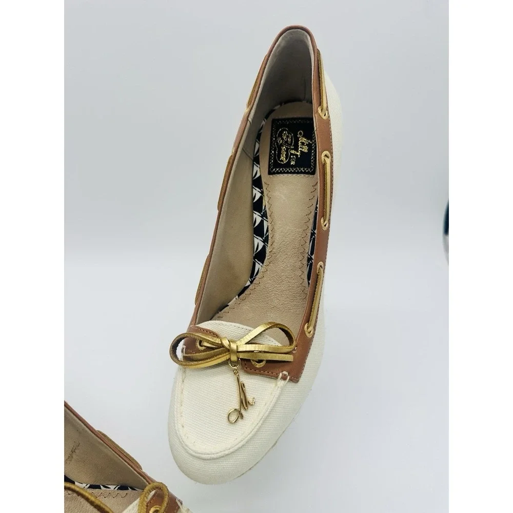 Milly Sperry Top Sider Women's Espadrille Leather Jute Vintage 9.5 M NWOB